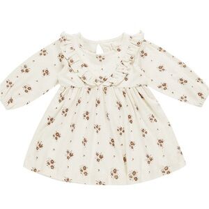 Quincy MAE kids long sleeve ruffle dress in autumn flora